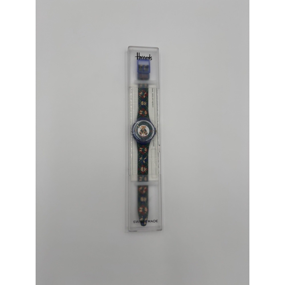 Vintage Swatch Watch Harrods London Green Bear Rare 90s Collectible